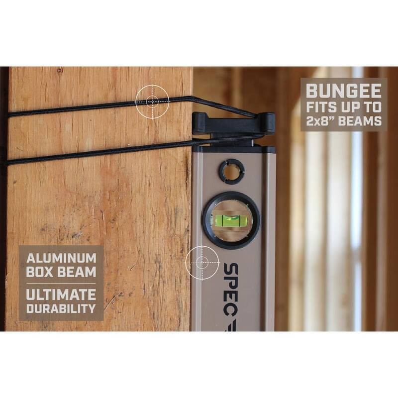 Nivel de caja magnético SPEC OPS de 72 pulgadas, sistema de bungee para torniquete, burbujas de bloque 33% más grandes, de aluminio - SPEC-LEVEL72M