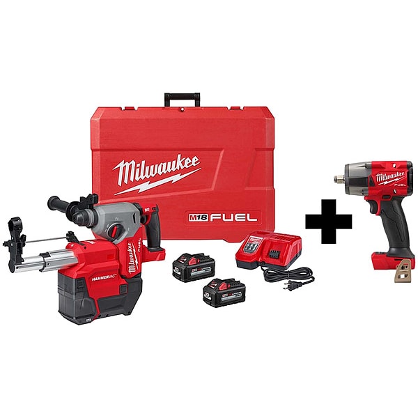 Milwaukee Tool M18 1 SDS+ Rotary Hmer, M18 1/2" MTIW - 2912-22DE, 2962-20