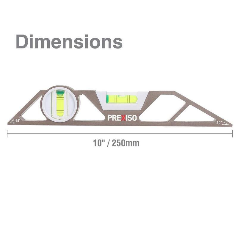 Prime-Line PREXISO (10 in.) Nivel de andamio de construcción de aluminio de 250 mm con base magnética (paquete de 1) - PPL250M