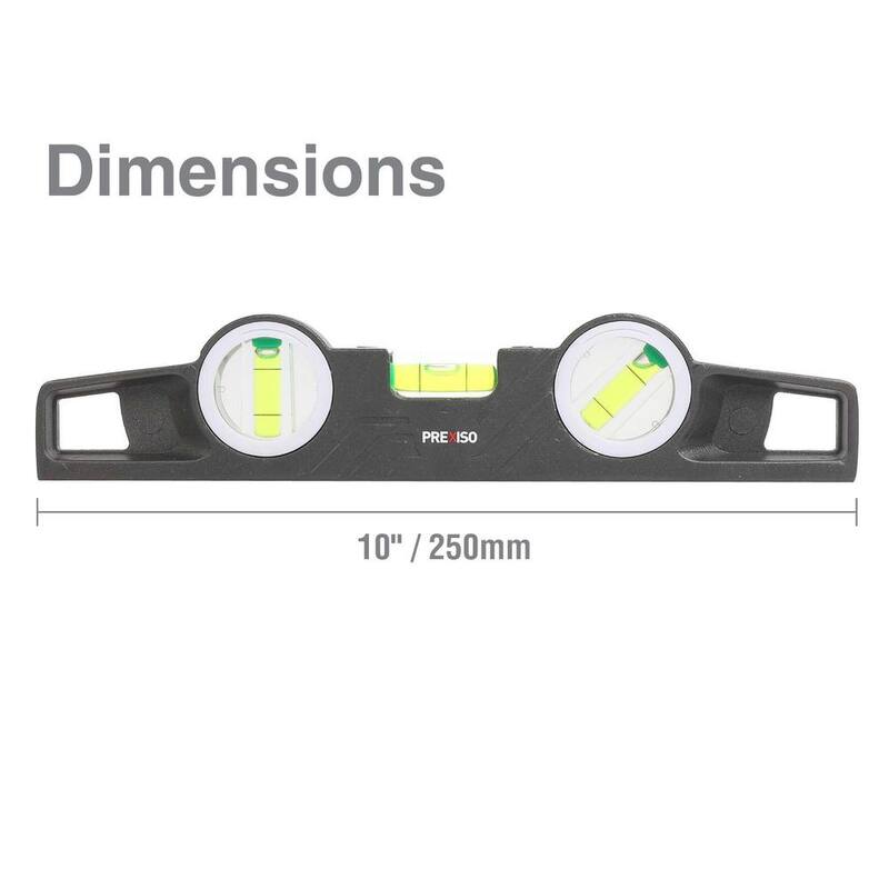 Prime-Line PREXISO (10 in.) 250 mm Nivel de andamio de aluminio fundido con base magnética (paquete de 1) - PSL250M