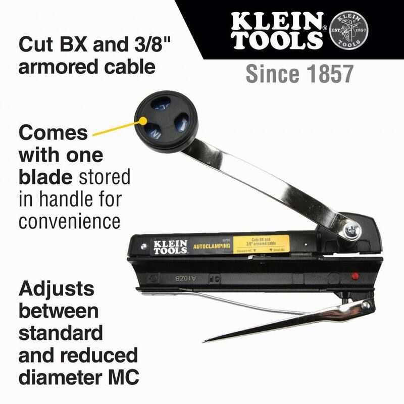 Herramientas de corte de cables BX y blindados de Klein Tools para cables de hasta 3/8 pulgadas - 53725