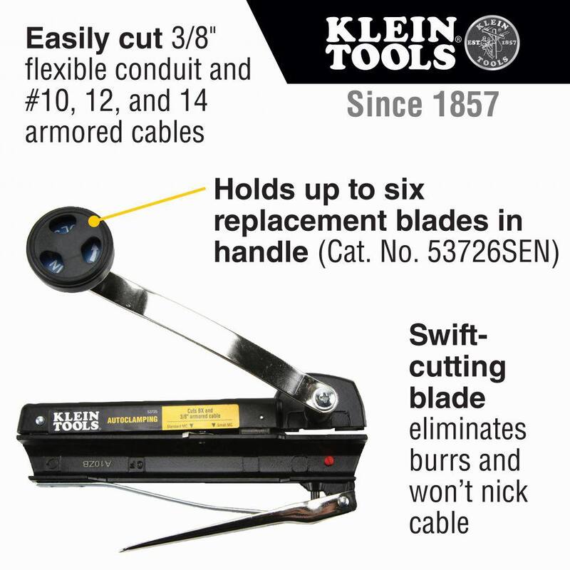 Herramientas de corte de cables BX y blindados de Klein Tools para cables de hasta 3/8 pulgadas - 53725