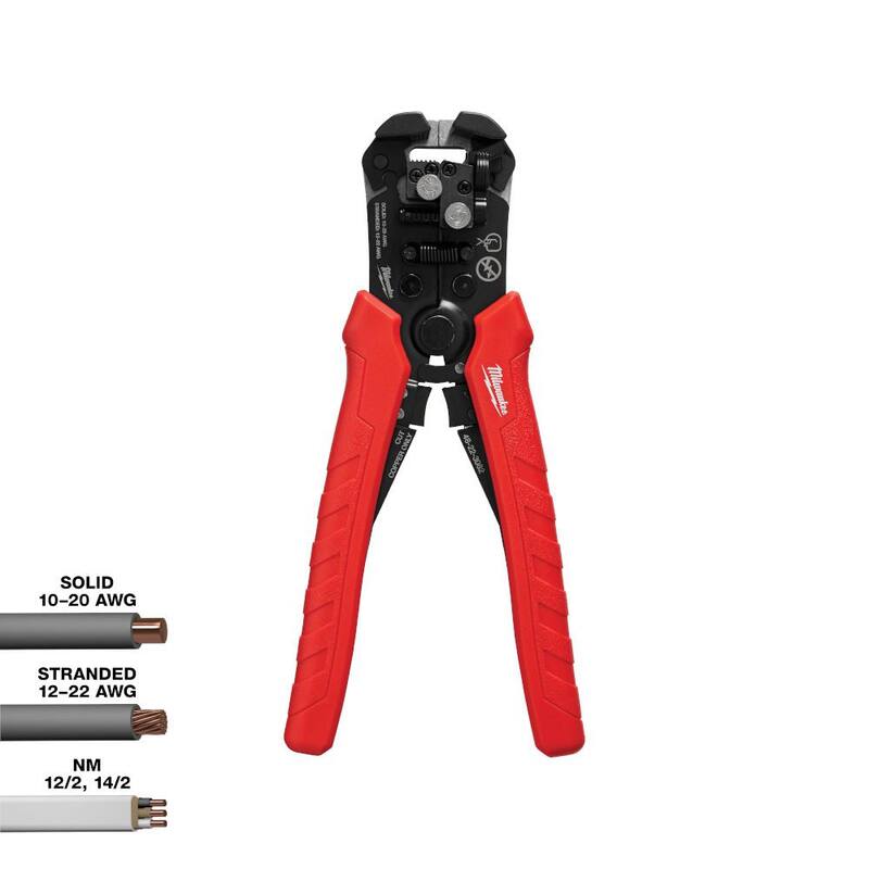 Pelacables/cortador de alambre autoajustable Milwaukee con agarre cómodo - 48-22-3082