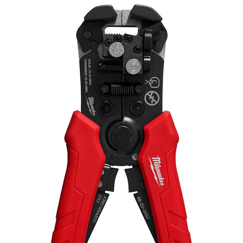 Pelacables/cortador de alambre autoajustable Milwaukee con agarre cómodo - 48-22-3082