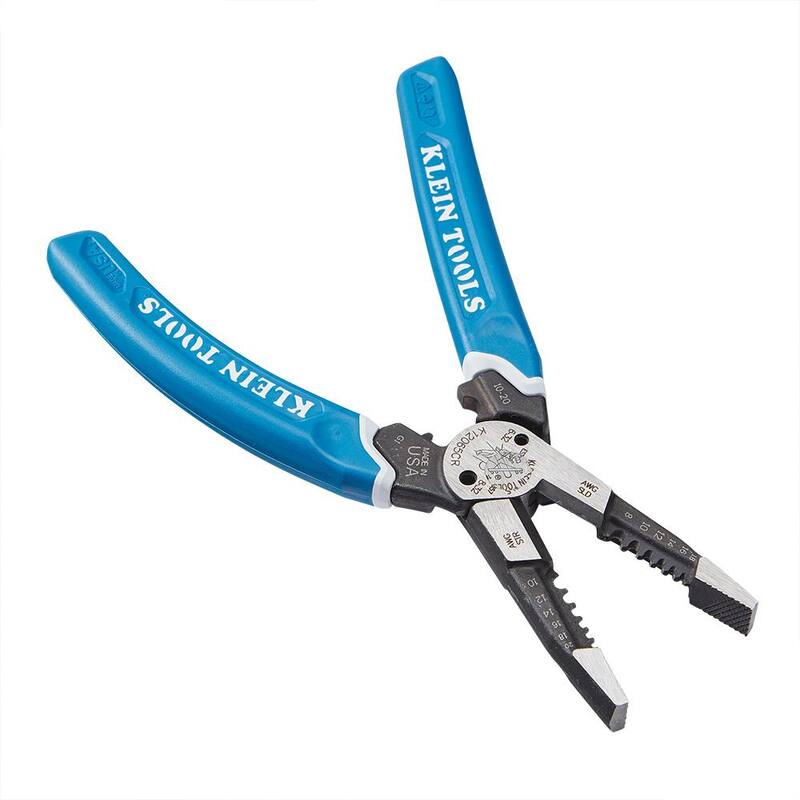 Herramienta multitarea Klein-Kurve de Klein Tools para pelar, cortar y crimpar alambre pesado, calibre 8-20 - K12065CRSEN.