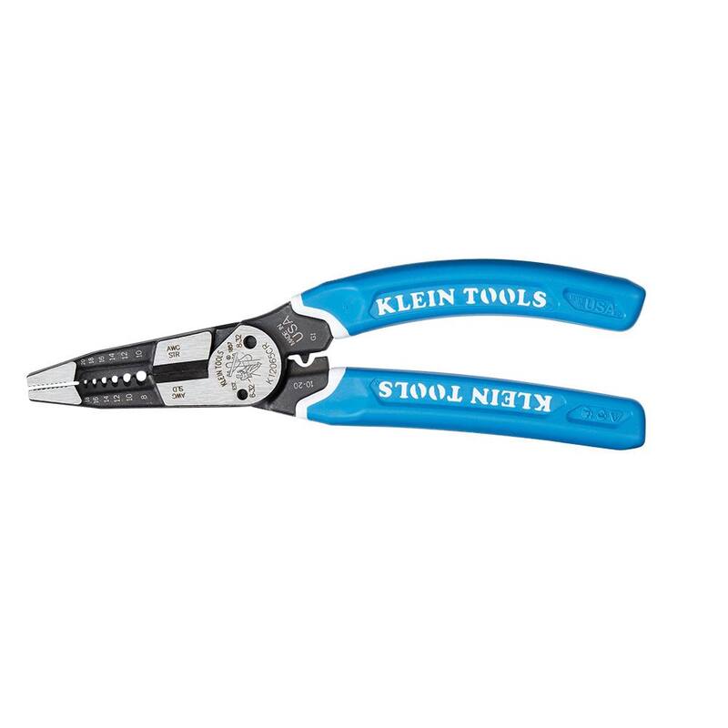 Herramienta multitarea Klein-Kurve de Klein Tools para pelar, cortar y crimpar alambre pesado, calibre 8-20 - K12065CRSEN.