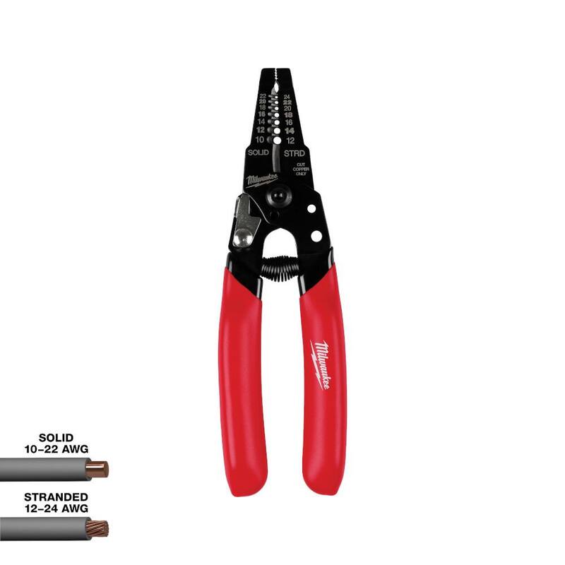 Pelacables/Cortador compacto Milwaukee 10-24 AWG con agarre sumergido - 48-22-3043