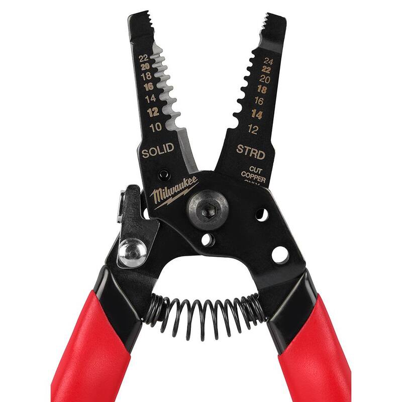 Pelacables/Cortador compacto Milwaukee 10-24 AWG con agarre sumergido - 48-22-3043
