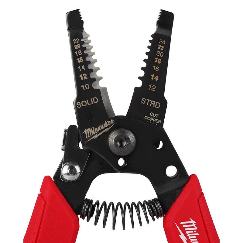Removedor/Cortador de alambre compacto Milwaukee de 10-24 AWG con agarre cómodo - 48-22-3044