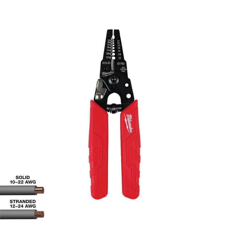 Removedor/Cortador de alambre compacto Milwaukee de 10-24 AWG con agarre cómodo - 48-22-3044