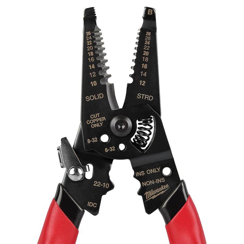 Pelacables/Cortador de Alambre Multiuso Milwaukee 10-28 AWG con Cabeza Reforzada y Agarre Sumergido - 48-22-3052