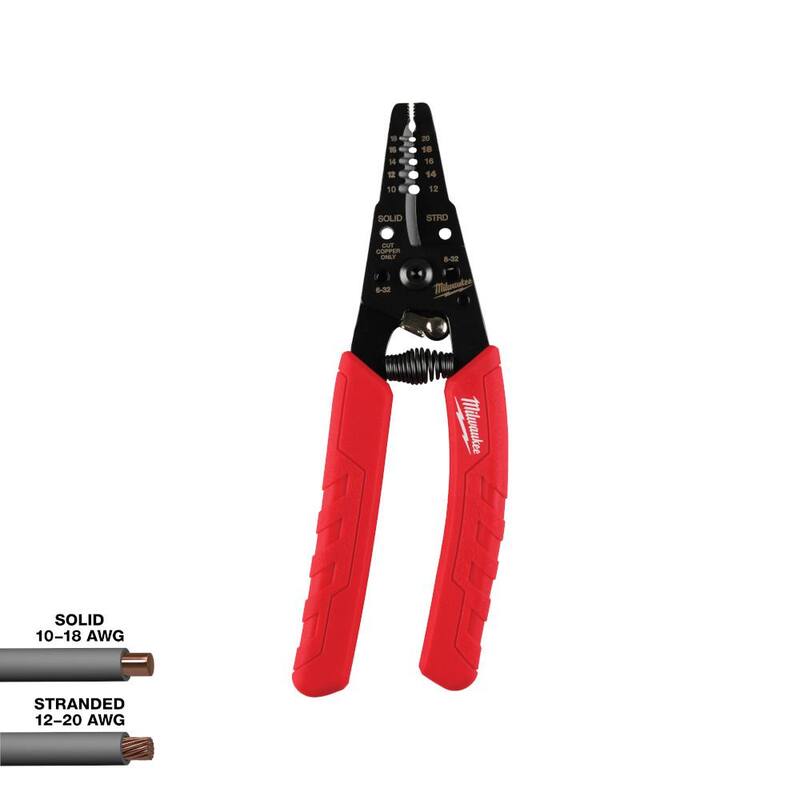 Milwaukee 10-18 AWG Pelacables/Cortador de Alambre con Agarre Cómodo - 48-22-3050