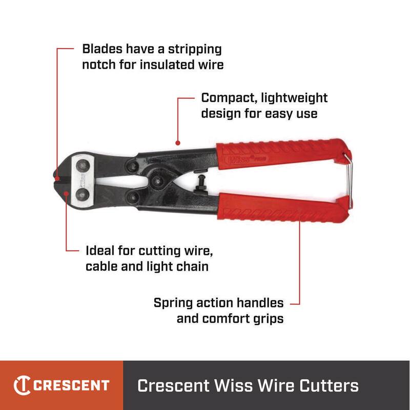Pelacables/Cortador multipropósito Crescent Wiss de 8 pulgadas con agarre acolchonado - PWC9W
