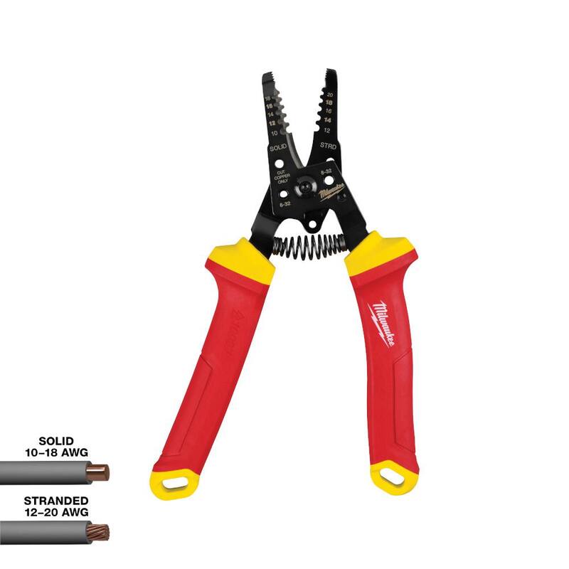 Pelador y cortador de cables aislados de 10-20 AWG Milwaukee 1000V - 48-22-2214