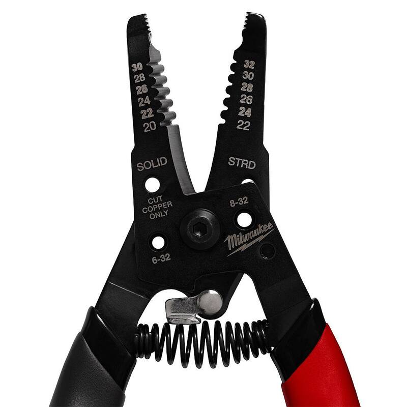 Pelacables/cortador de alambre de baja tensión Milwaukee de calibre 20-32 AWG con agarre sumergido - 48-22-3080