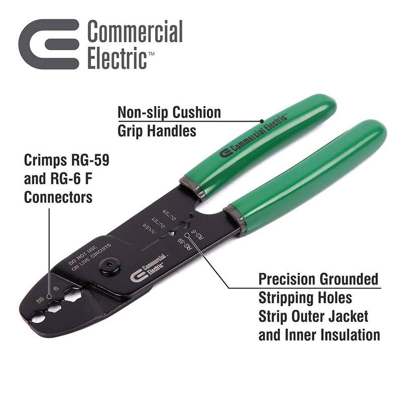 Herramienta para pelar y crimpar cables coaxiales eléctricos comerciales - CE70803