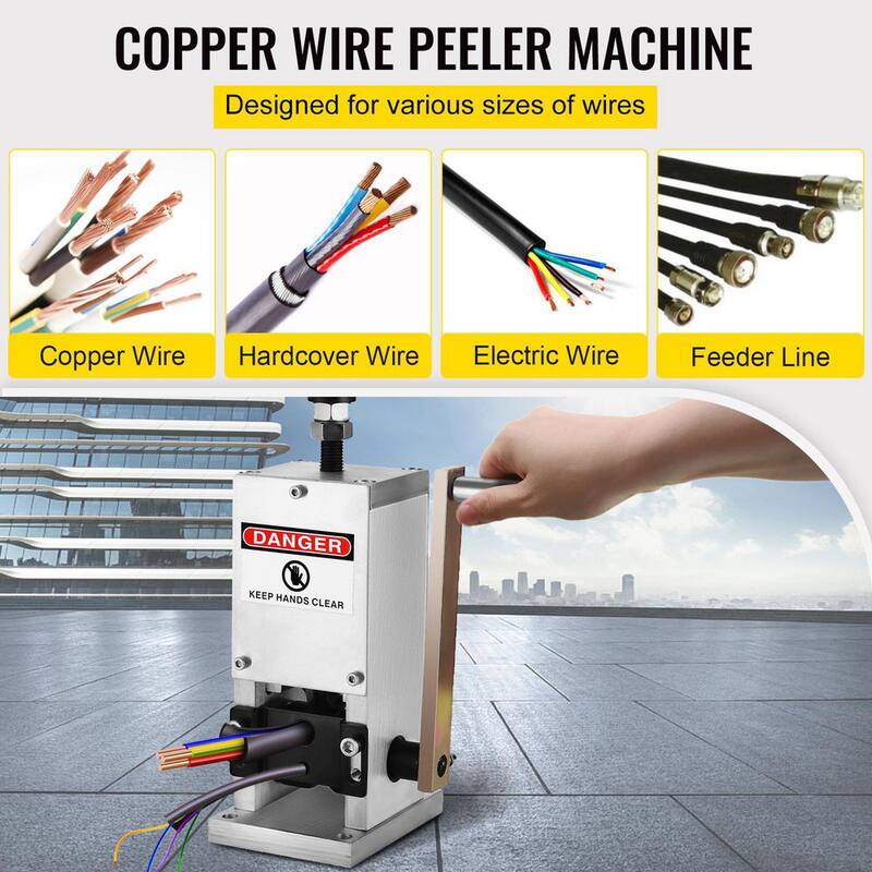 Máquina manual para pelar alambre VEVOR de 0.06 pulgadas a 0.98 pulgadas con manivela de aluminio para reciclar cobre de desecho - SD-25BXQ000000001V0