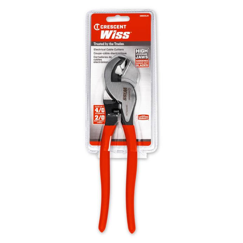 Cortador de alambre compacto Crescent Wiss de 9-1/2 pulgadas para cables suaves con agarres sumergidos - 0890CSJW