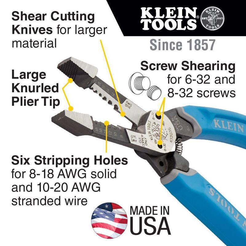 Herramientas Klein Klein-Kurve Pelacables de alambre pesado 8-20 AWG - K12035SEN