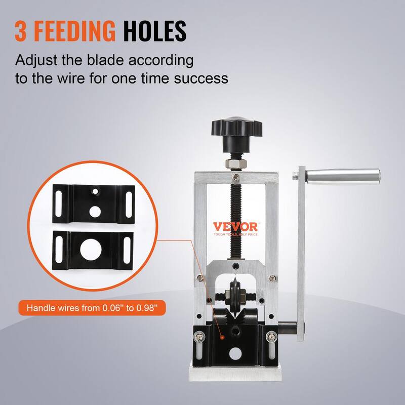 Máquina manual para pelar cables VEVOR 0.06in. a 0.98in. Pelador de cobre portátil con manivela de perforadora para reciclaje de cobre de desecho - BXJYSS11525MMZ4Z6V0