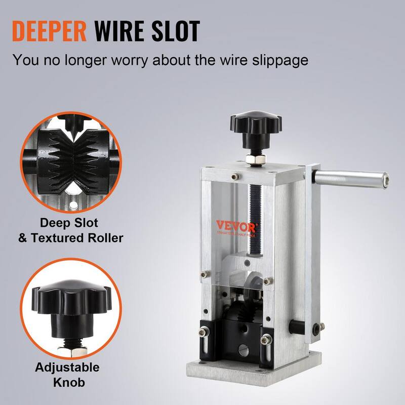 Máquina manual para pelar cables VEVOR 0.06in. a 0.98in. Pelador de cobre portátil con manivela de perforadora para reciclaje de cobre de desecho - BXJYSS11525MMZ4Z6V0