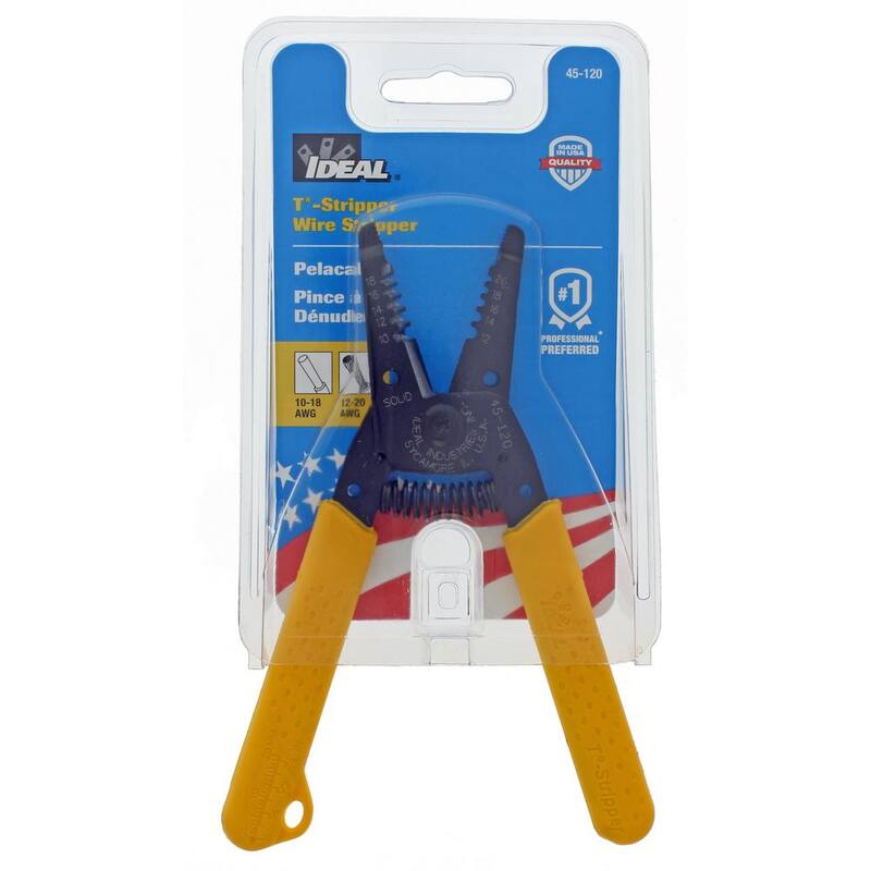 Pelacables e interruptor IDEAL T-Stripper para cables sólidos de calibre 10-18 AWG - 45-120