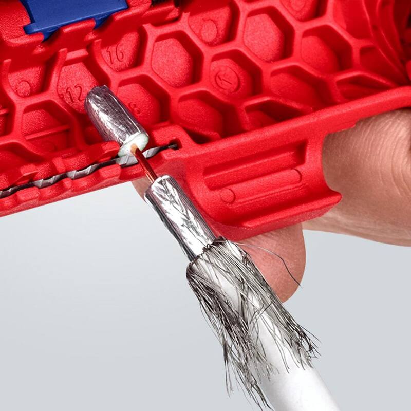 KNIPEX ErgoStrip Herramienta universal para desmontar, pelar y cortar alambre para tamaños métricos de alambre - 16 95 01 SB