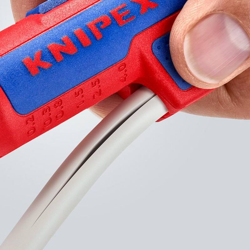 KNIPEX ErgoStrip Herramienta universal para desmontar, pelar y cortar alambre para tamaños métricos de alambre - 16 95 01 SB