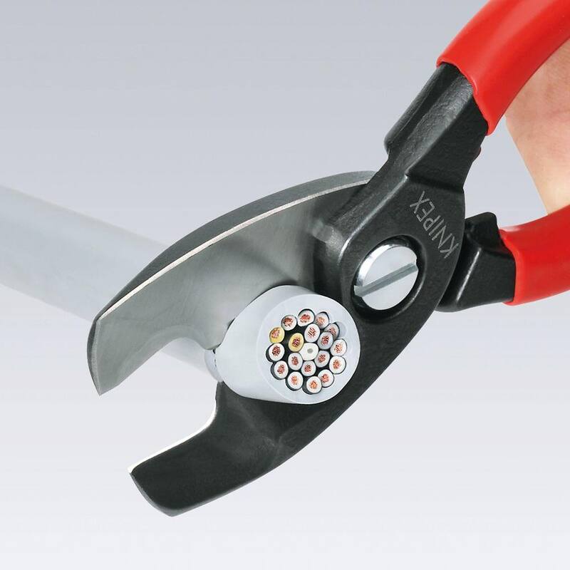 KNIPEX 8 pulgadas tijeras de cables de cobre y aluminio de servicio pesado con doble filo de corte - 95 11 200
