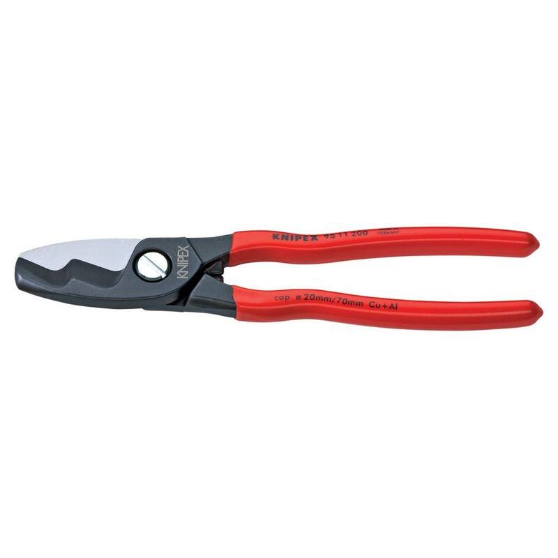 KNIPEX 8 pulgadas tijeras de cables de cobre y aluminio de servicio pesado con doble filo de corte - 95 11 200