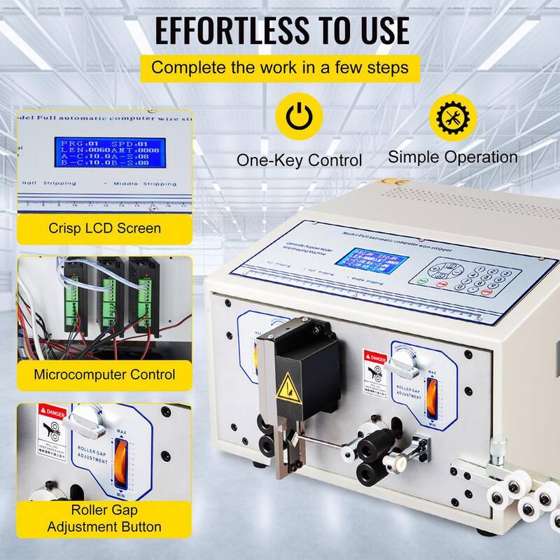 Máquina automática cortadora y peladora de cables de computadora VEVOR de 0.1 a 4.5mm² con cortador de alambre automático y longitud de corte de 1-9999 mm - SWT508-SD4.5PFBXJV1