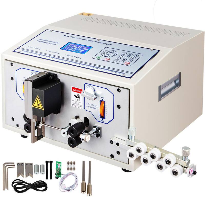 Máquina automática cortadora y peladora de cables de computadora VEVOR de 0.1 a 4.5mm² con cortador de alambre automático y longitud de corte de 1-9999 mm - SWT508-SD4.5PFBXJV1