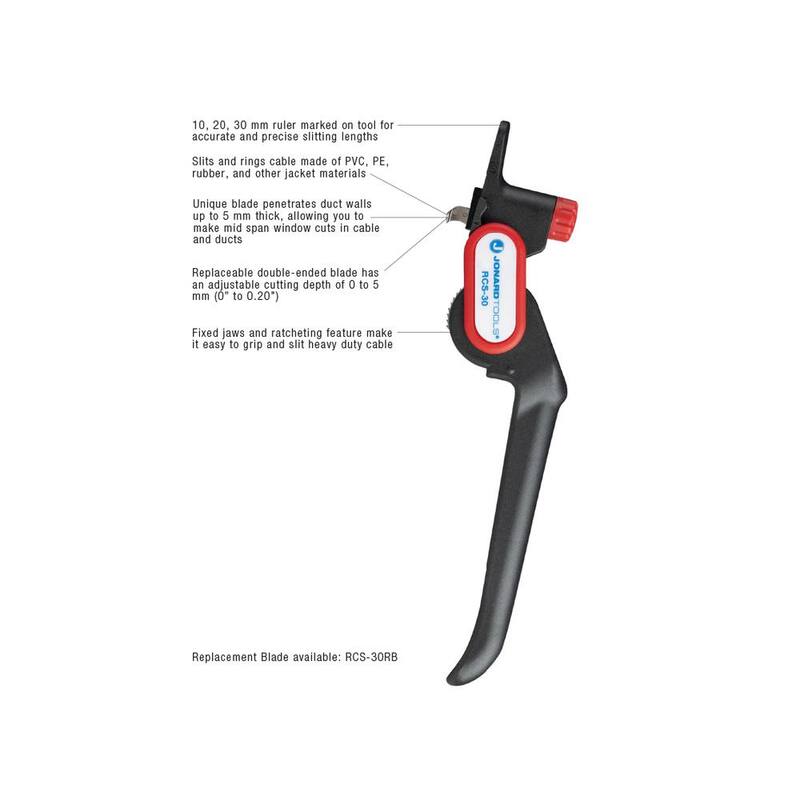 Cortadora de ductos y cables de Jonard con trinquete para ductos y cables de fibra óptica - RCS-30