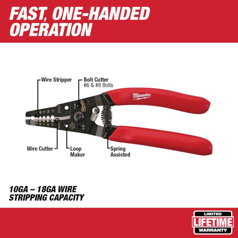 Milwaukee 7.75 pulg. Combinación de electricistas 6 en 1 Pelacables Pinzas con Pelacables (2 piezas) - 48-22-3079-48-22-6109