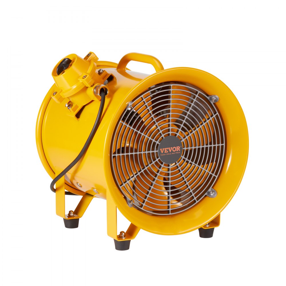 VEVOR Portable Ventilator, 12" Heavy Duty Cylinder Fan, 550W Strong Shop Exhaust Fan 2500CFM, 9.8ft Power Cord (No charging head), Industrial Utility Blower for Sucking Dust, Smoke Home/Workplace - FBGSZ550W12INQAWHV1
