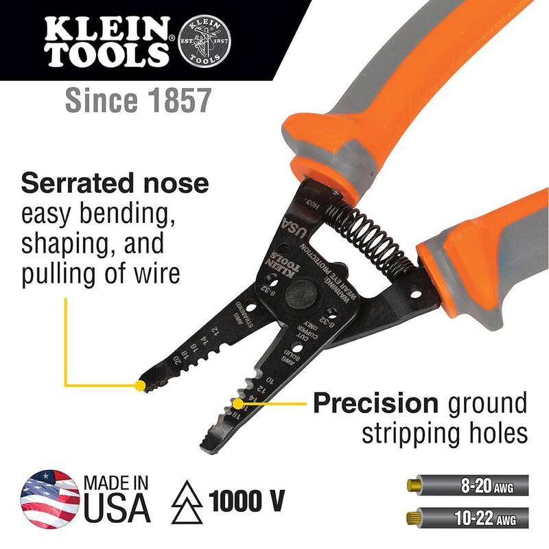 Herramienta aislada para pelar y cortar cables Klein-Kurve de Klein Tools - 11055RINSSEN