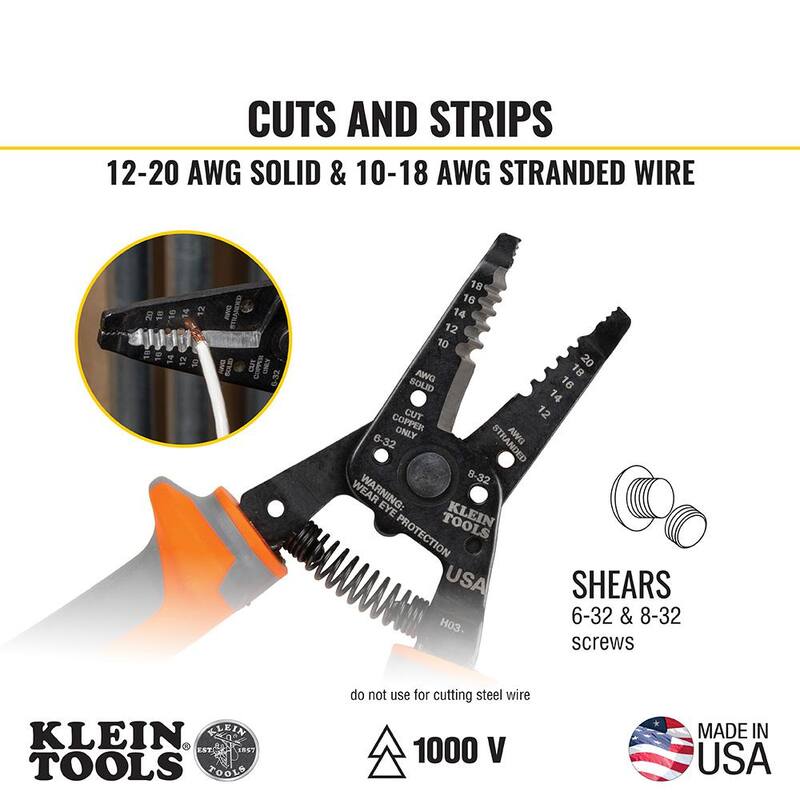 Herramienta aislada para pelar y cortar cables Klein-Kurve de Klein Tools - 11055RINSSEN