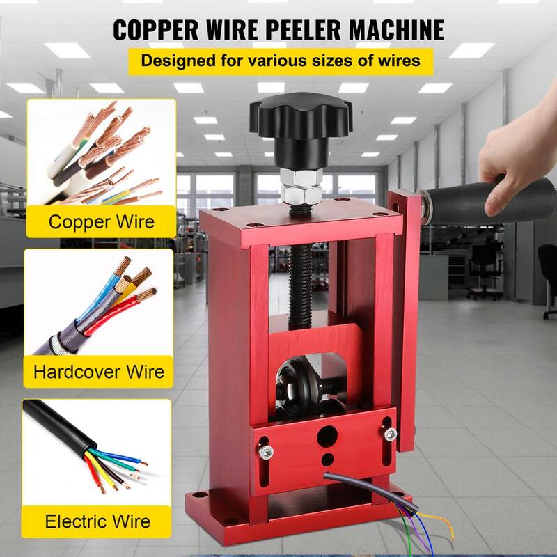 Máquina manual para pelar alambre VEVOR 1.5 mm x 20 mm Peladora de cables de chatarra operada a mano de aleación de aluminio para reciclaje de alambre - HXSD-025MINIBXJSDV0