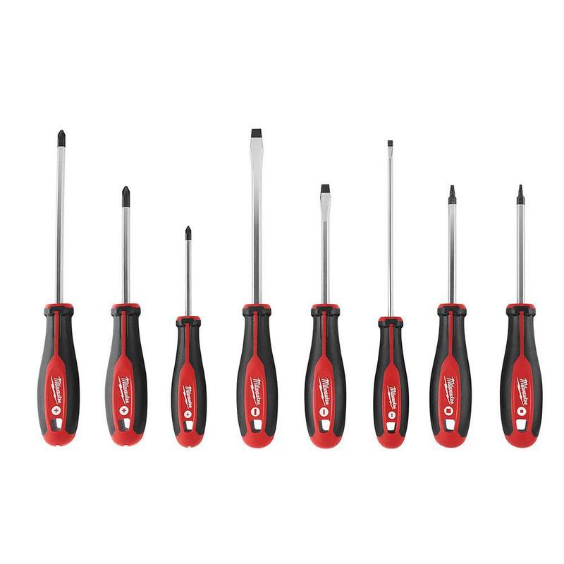 Milwaukee 7.75 pulgadas. Juego de alicates pelacables combinados eléctricos 6-en-1 con destornillador (8 piezas) - 48-22-3079-48-22-2718.