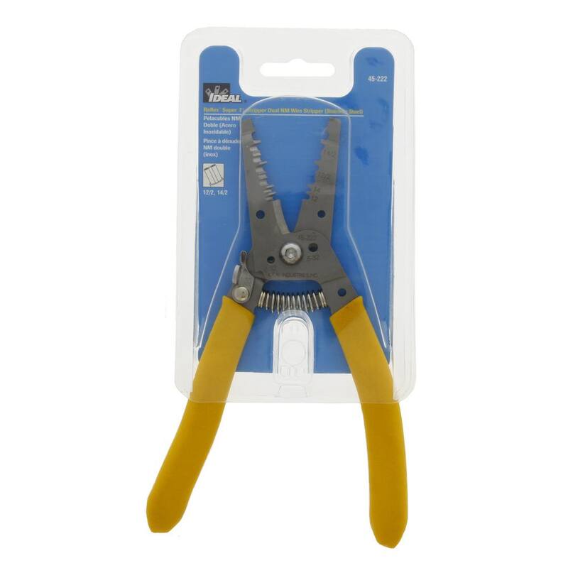 Pelacables/cortador de alambre de acero inoxidable IDEAL (Dual NM), 12/2 y 14/2 - 45-222.