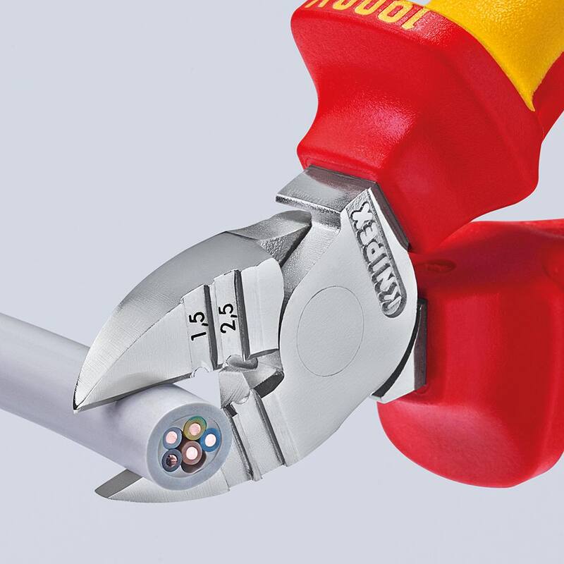 KNIPEX Cortador Diagonal Aislado de 6-1/4 pulgadas y Pelador de Aislamiento de 1000 voltios - 14 26 160