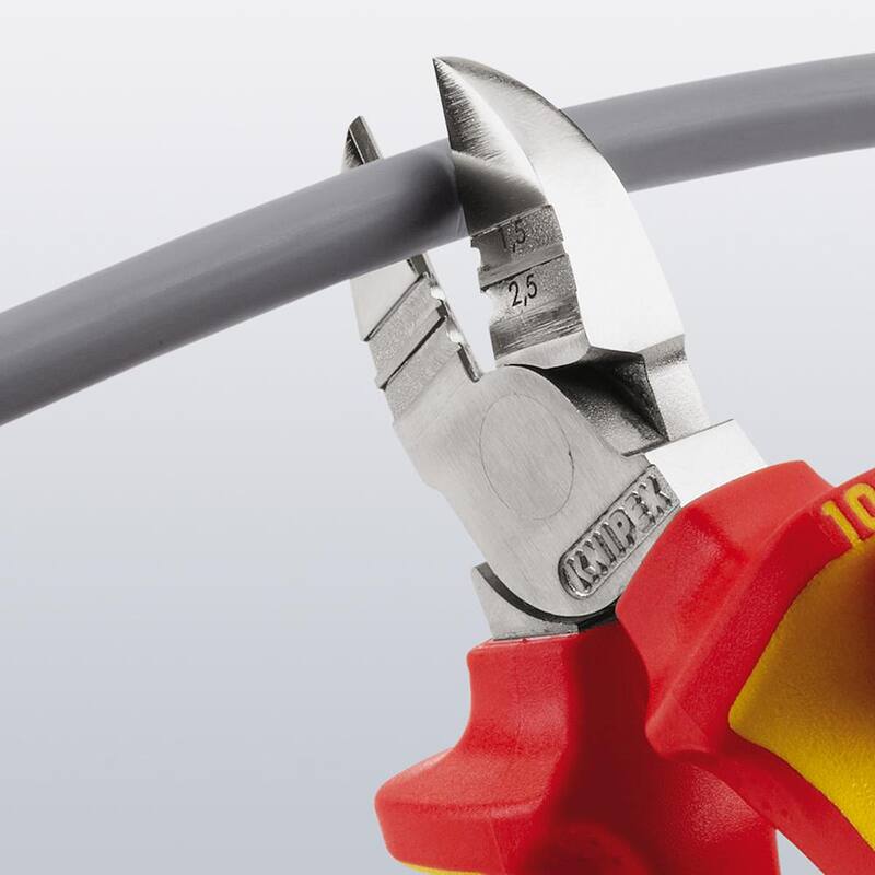 KNIPEX Cortador Diagonal Aislado de 6-1/4 pulgadas y Pelador de Aislamiento de 1000 voltios - 14 26 160