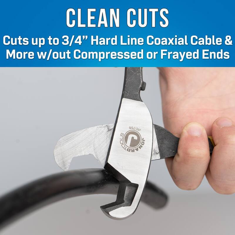 Cortador de cable COAX y de fibra de alta resistencia Jonard, de hasta 3/4 de pulgada de diámetro - JIC-750