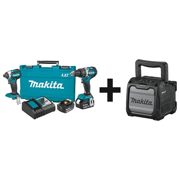 Makita Cordless Combination Kit, 3 Tools, 18V DC - XT269M + XRM08B