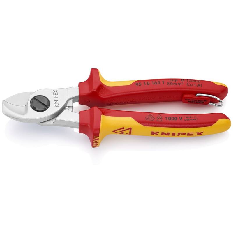 Tijeras para cables KNIPEX-1000V aisladas, con atadura, 6 1/2" - 95 16 165 T.