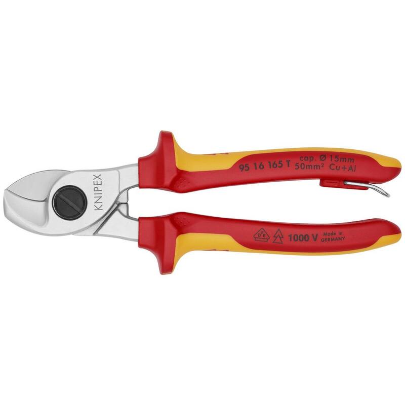 Tijeras para cables KNIPEX-1000V aisladas, con atadura, 6 1/2" - 95 16 165 T.