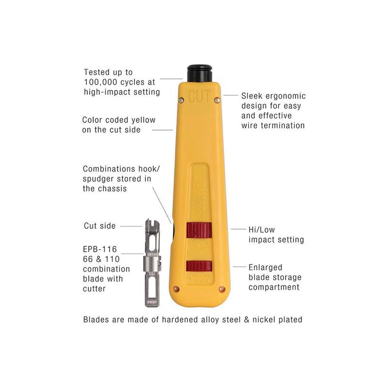 Herramienta de impacto JONARD TOOLS con cuchilla combinada de acero 66 y 110 para bloques de impacto - EPD-914116