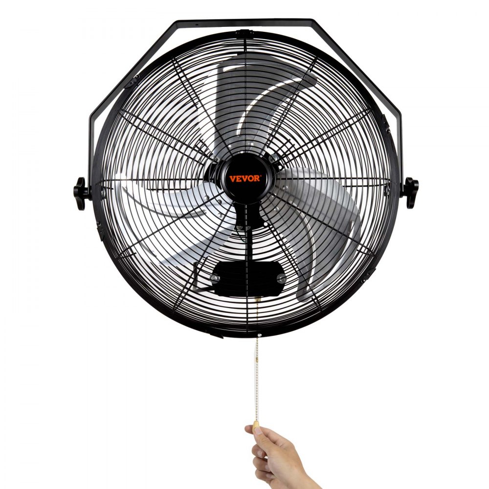 VEVOR Wall Mount Fan, 2 PCS 18 inch Waterproof, 3-speed High Velocity Max. 4000 CFM Industrial Wall Fan for Indoor, Commercial, Residential, Warehouse, Greenhouse, Workshop, Basement, Garage,Black - GYBGSFS2JT18EMNNEV1