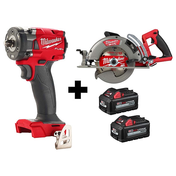 Milwaukee Tool Impact 3/8", 7-1/4" C Saw, M18 XC6.0 2PK - 2854-20, 2830-20, 48-11-1862