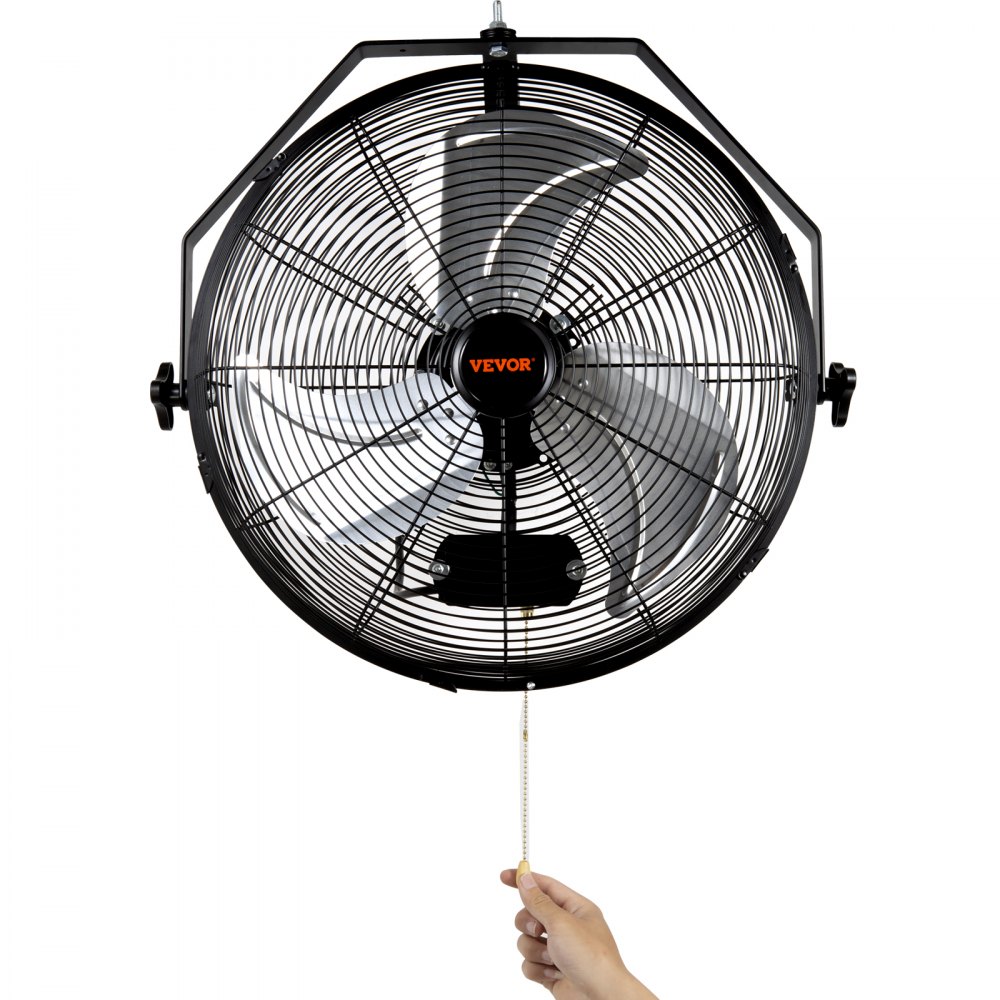 VEVOR Wall Mount Fan, 2 PCS 18 inch Manual 360-Degree Tilt Adjustment, 3-speed High Velocity Max. 4000 CFM Industrial Wall Fan for Indoor, Commercial, Warehouse, Workshop, Basement, Garage - GYBGSFS2JT18WLZBTV1